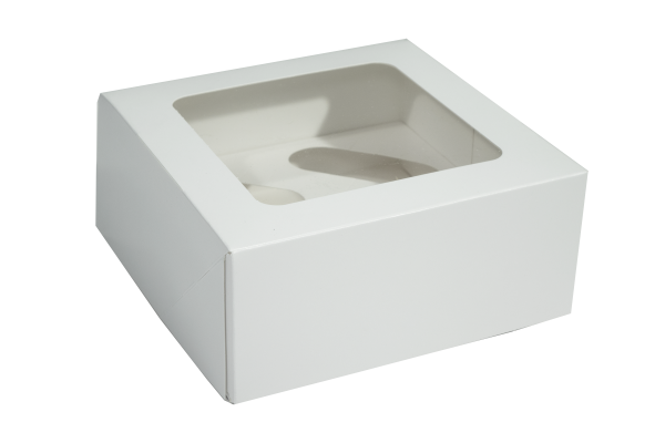 4 Cupcake Box & Insert White