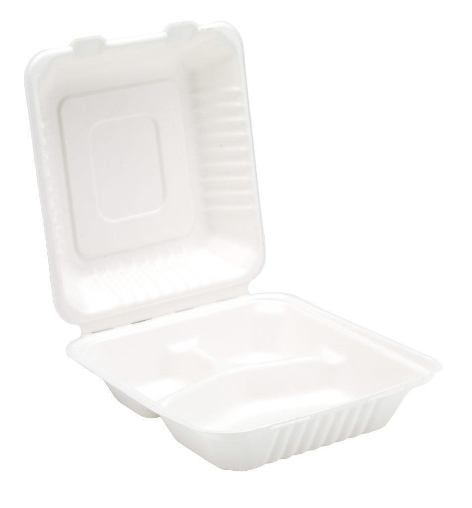 Biodegradable sugarcane 3 Compartment box