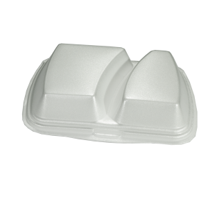 Large White Two Compartment Polystyrene Meal Boxes