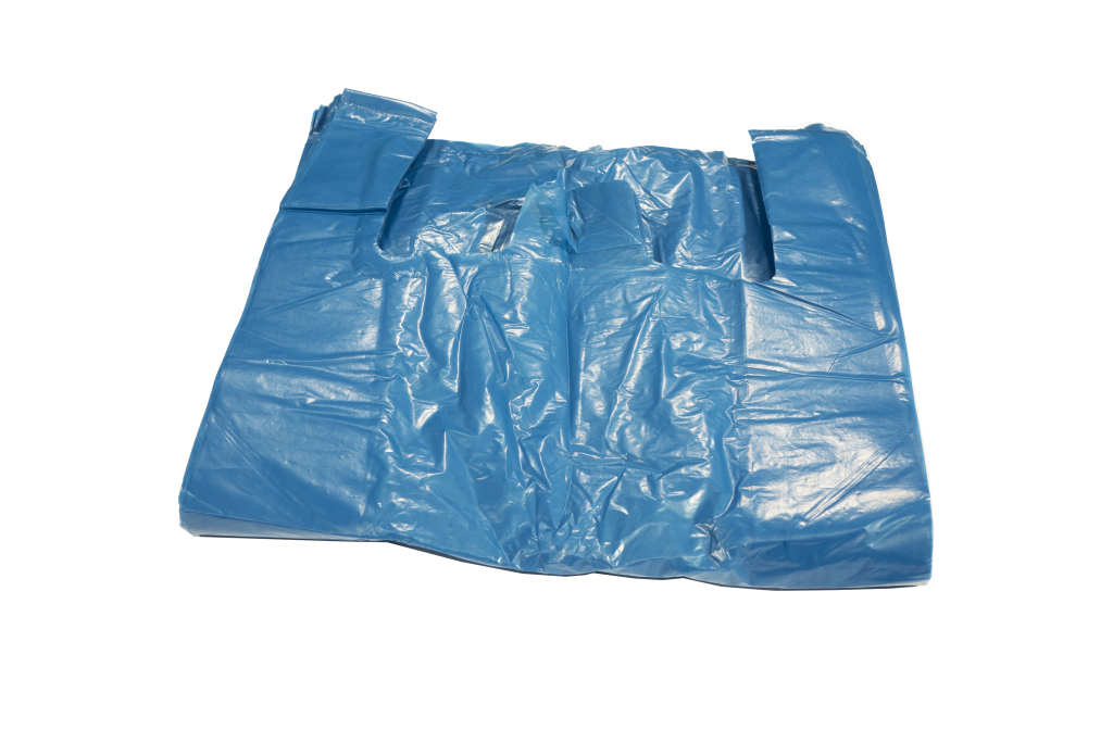 Topaz Blue Recycled Carrier Bag 11 x 17 x 21 1000 pack DPA Packaging Wholesale Packaging Supplies UK