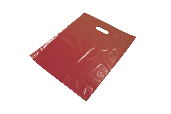 Burgundy Polythene Carrier Bags