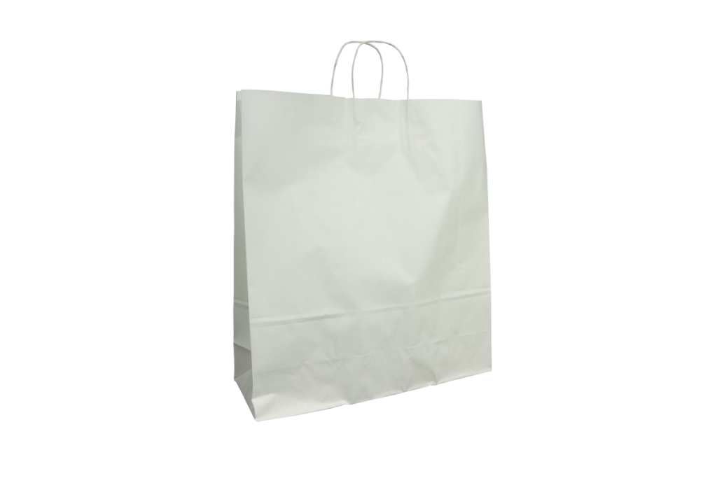 Large White Kraft Paper Bags With Twisted Handle 150/box