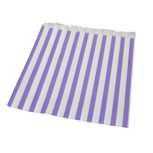 purple and white striped bags