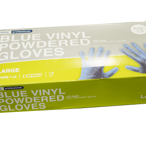 Vinyl Gloves Blue Large Lightly Powdered