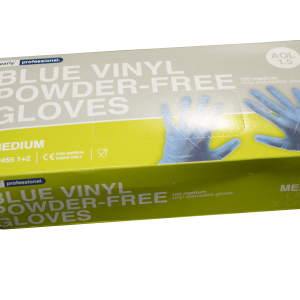 Vinyl Gloves Blue Medium Powder Free