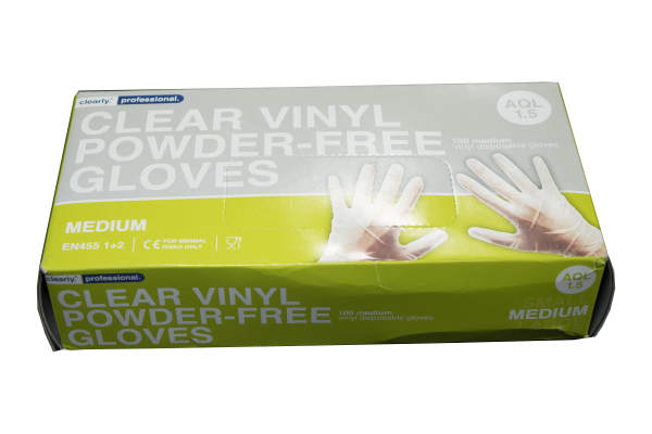 Vinyl Gloves Clear Medium Powder Free