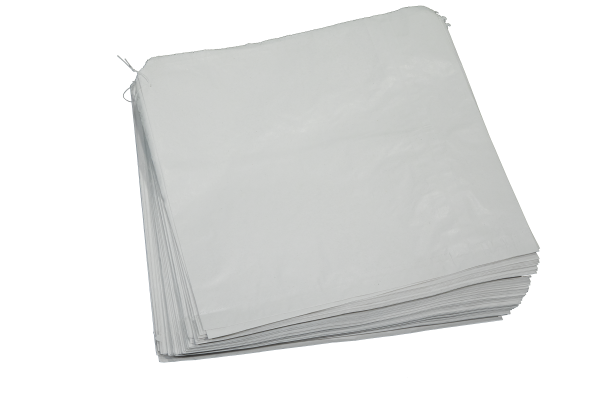 White Sulphite Paper Bags Strung 10" x 10"