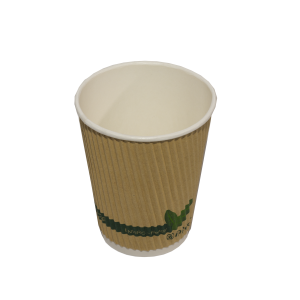 12oz Kraft Ripple Compostable Cup