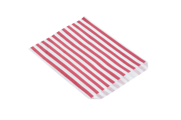 red and white stripe paper bags